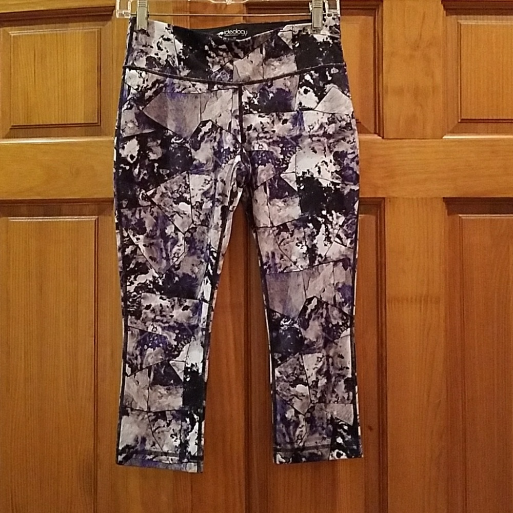 Purple color block active leggings